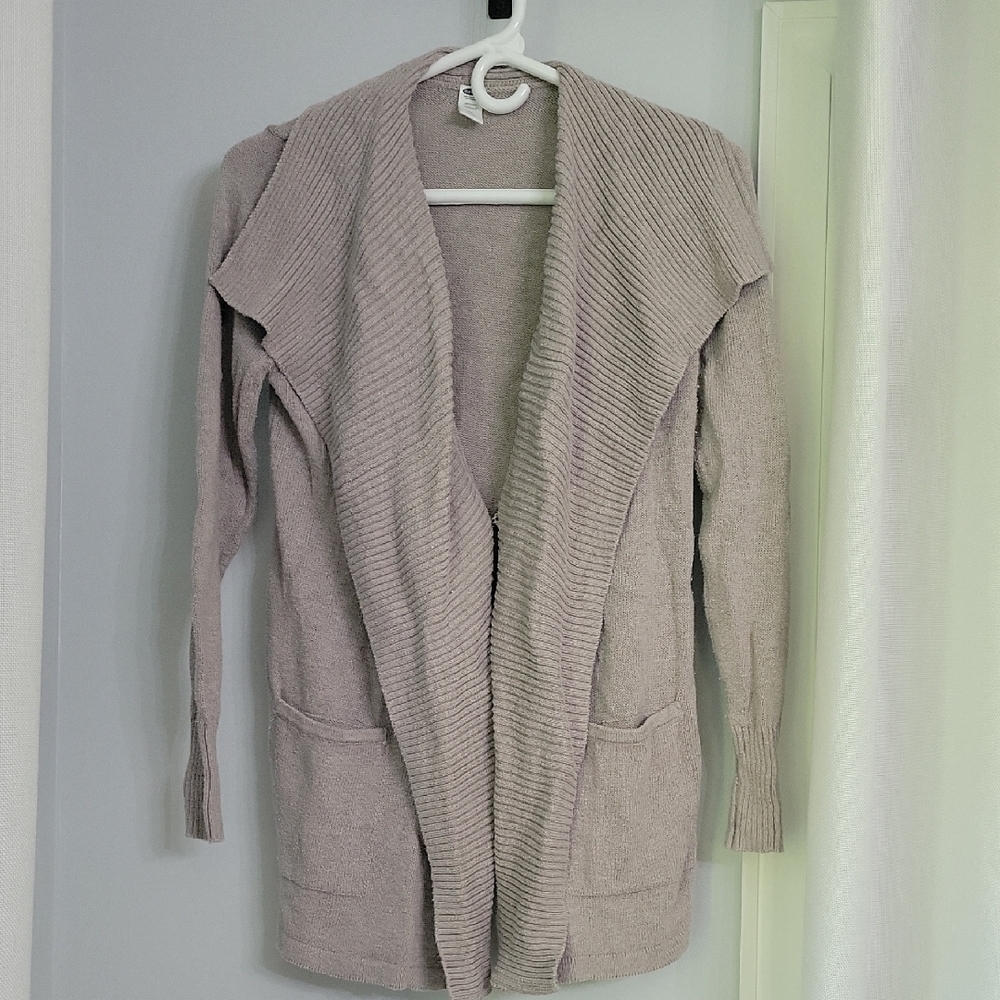 Old Navy Women's Ribbed Open Front Cardigan - Light Gray